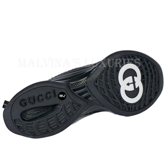 GUCCI SNEAKERS RUN RUBBER TRIMMED MESH SHOES w GG LOGO sz 42 US 12 - Picture 13 of 16